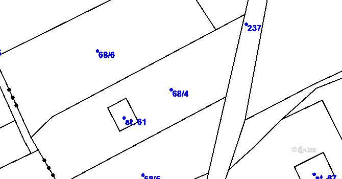 Parcela st. 68/4 v KÚ Leština u Herálce, Katastrální mapa