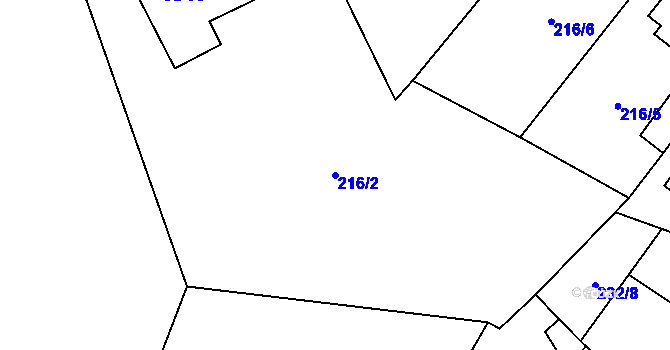 Parcela st. 216/2 v KÚ Leština u Herálce, Katastrální mapa