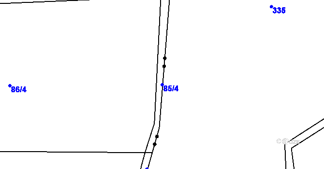Parcela st. 85/4 v KÚ Leština u Herálce, Katastrální mapa