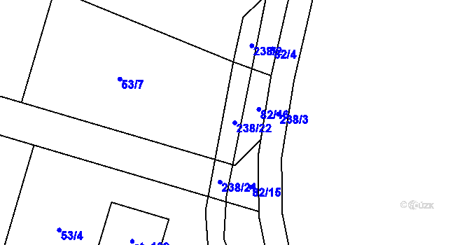 Parcela st. 238/22 v KÚ Leština u Herálce, Katastrální mapa