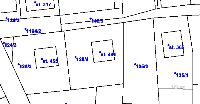 Parcela st. 441 v KÚ Leština u Zábřeha, Katastrální mapa