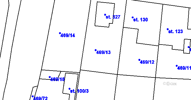 Parcela st. 469/13 v KÚ Leština u Zábřeha, Katastrální mapa