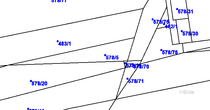 Parcela st. 578/5 v KÚ Leština u Zábřeha, Katastrální mapa