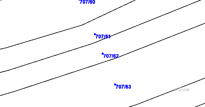 Parcela st. 707/62 v KÚ Leština u Zábřeha, Katastrální mapa