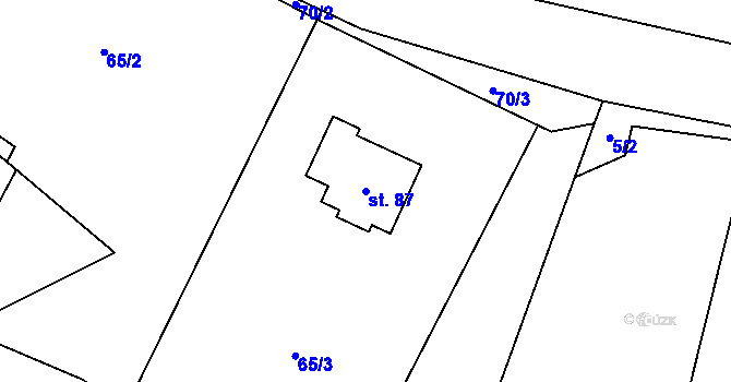 Parcela st. 87 v KÚ Dobrnice, Katastrální mapa