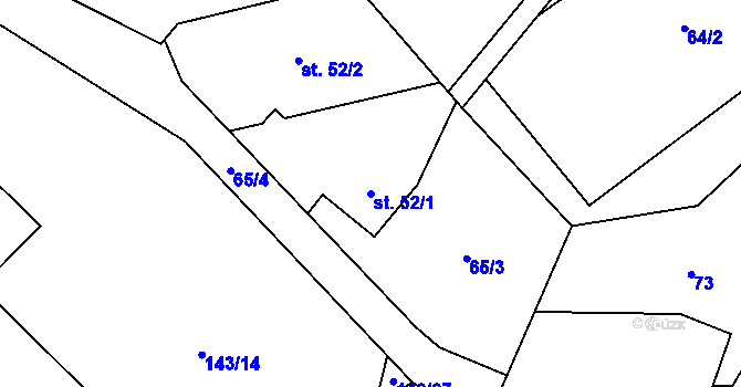 Parcela st. 52/1 v KÚ Leština u Světlé, Katastrální mapa