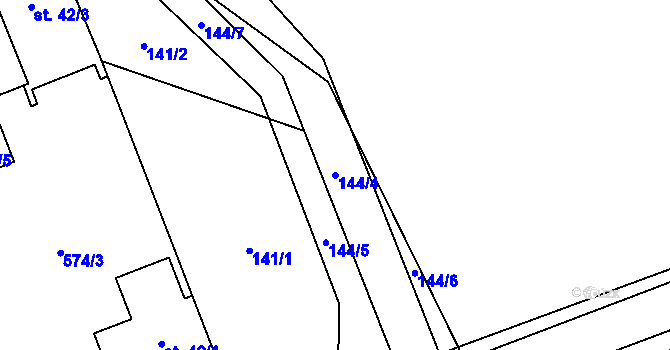 Parcela st. 144/4 v KÚ Leština u Světlé, Katastrální mapa