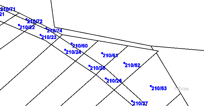 Parcela st. 210/61 v KÚ Leština u Světlé, Katastrální mapa
