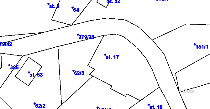 Parcela st. 17 v KÚ Štěpánov u Leštiny, Katastrální mapa