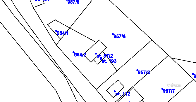 Parcela st. 87/2 v KÚ Leštinka, Katastrální mapa