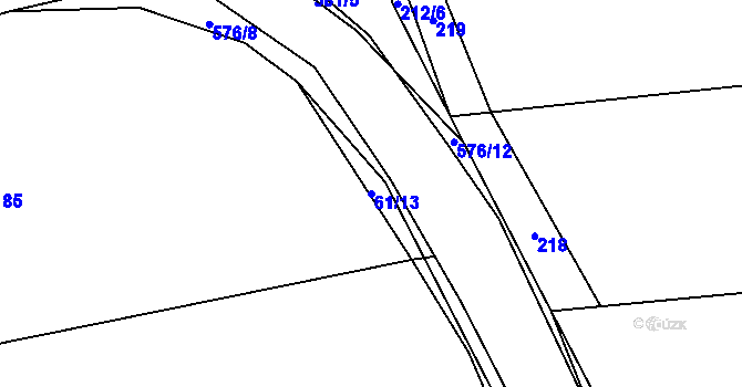 Parcela st. 61/13 v KÚ Kbelnice u Letin, Katastrální mapa