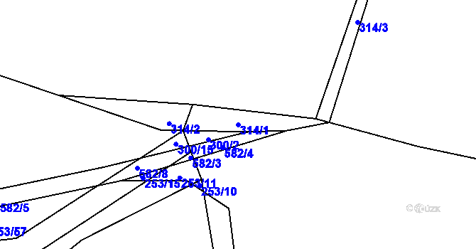 Parcela st. 314/1 v KÚ Kbelnice u Letin, Katastrální mapa