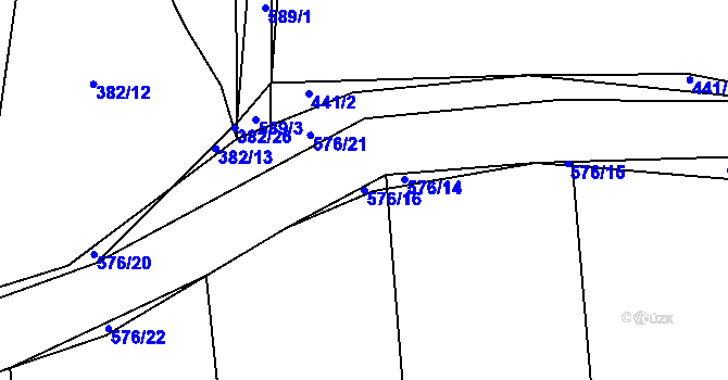 Parcela st. 576/16 v KÚ Kbelnice u Letin, Katastrální mapa