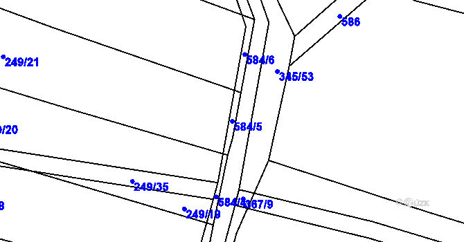 Parcela st. 584/5 v KÚ Kbelnice u Letin, Katastrální mapa