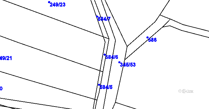 Parcela st. 584/6 v KÚ Kbelnice u Letin, Katastrální mapa