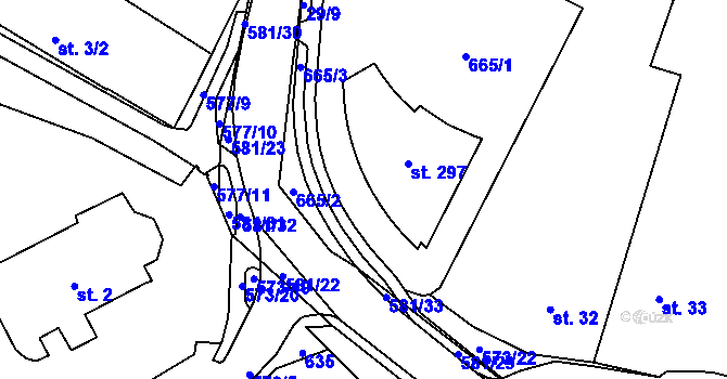 Parcela st. 31 v KÚ Letiny, Katastrální mapa