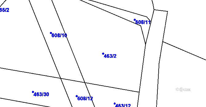 Parcela st. 463/2 v KÚ Letiny, Katastrální mapa