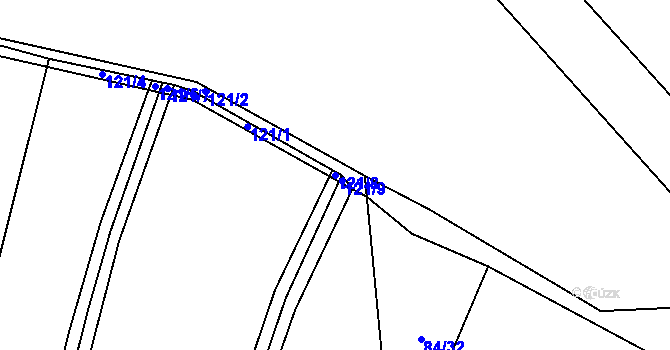 Parcela st. 121/8 v KÚ Letiny, Katastrální mapa