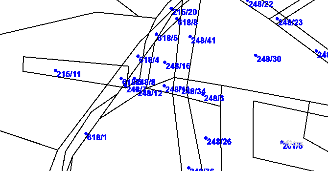 Parcela st. 248/11 v KÚ Letiny, Katastrální mapa