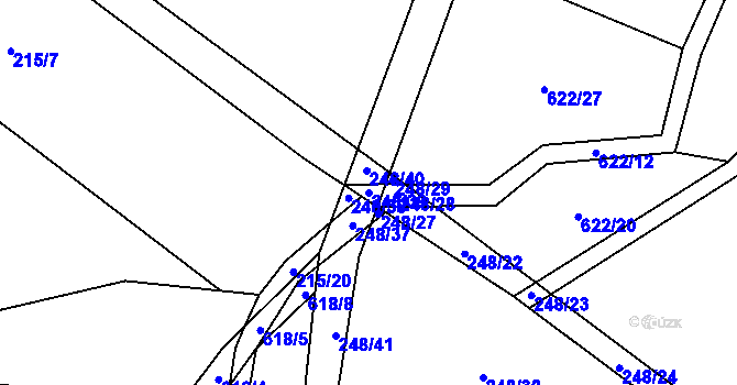 Parcela st. 248/39 v KÚ Letiny, Katastrální mapa