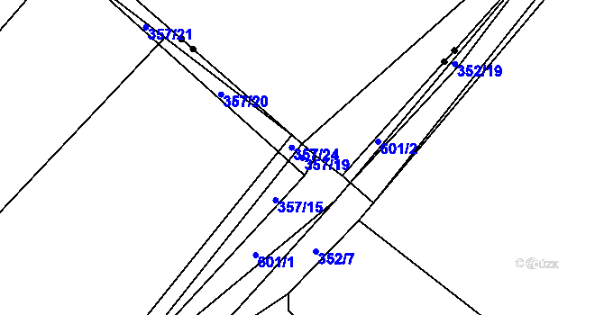 Parcela st. 357/19 v KÚ Letiny, Katastrální mapa