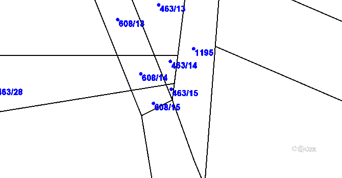 Parcela st. 463/15 v KÚ Letiny, Katastrální mapa