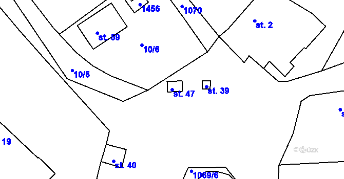 Parcela st. 47 v KÚ Svárkov, Katastrální mapa