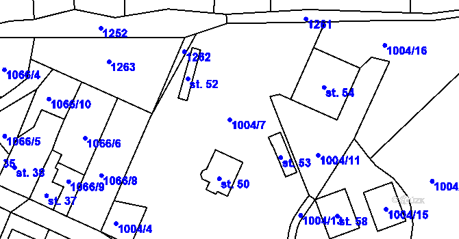 Parcela st. 1004/7 v KÚ Svárkov, Katastrální mapa