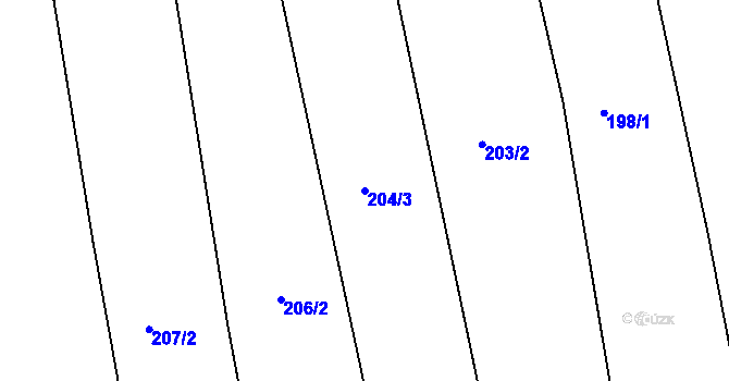 Parcela st. 204/3 v KÚ Svárkov, Katastrální mapa