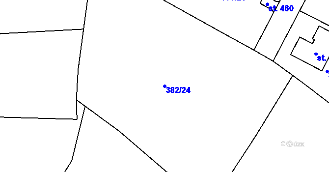 Parcela st. 382/24 v KÚ Letkov, Katastrální mapa