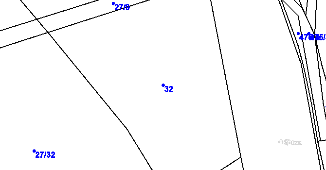 Parcela st. 32 v KÚ Letkov, Katastrální mapa