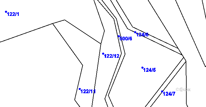 Parcela st. 122/12 v KÚ Letkov, Katastrální mapa