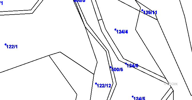 Parcela st. 122/13 v KÚ Letkov, Katastrální mapa