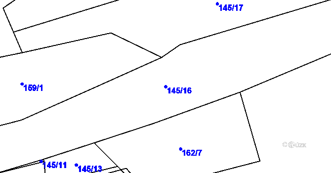 Parcela st. 145/16 v KÚ Letkov, Katastrální mapa