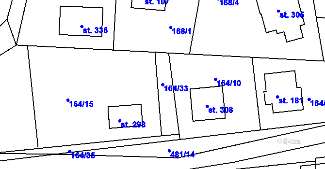 Parcela st. 164/33 v KÚ Letkov, Katastrální mapa