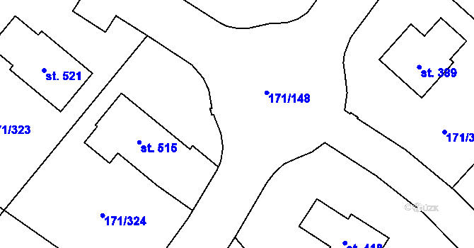 Parcela st. 171/265 v KÚ Letkov, Katastrální mapa