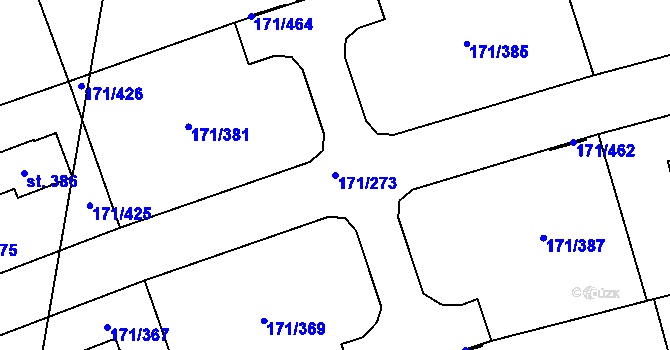 Parcela st. 171/273 v KÚ Letkov, Katastrální mapa