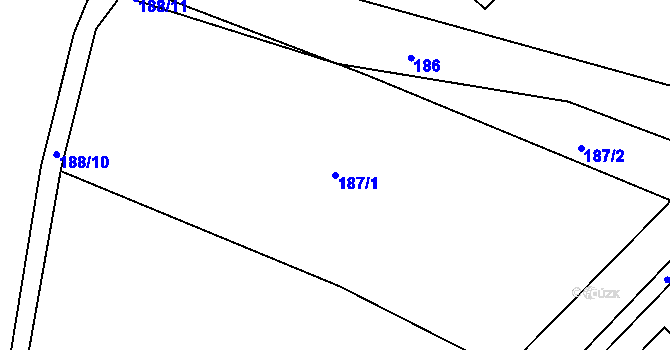 Parcela st. 187/1 v KÚ Letkov, Katastrální mapa