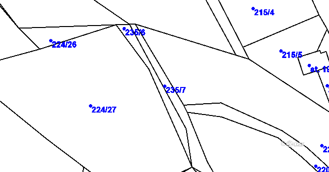 Parcela st. 235/7 v KÚ Letkov, Katastrální mapa