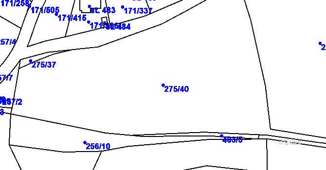 Parcela st. 275/40 v KÚ Letkov, Katastrální mapa