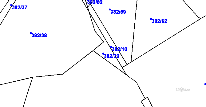 Parcela st. 382/39 v KÚ Letkov, Katastrální mapa