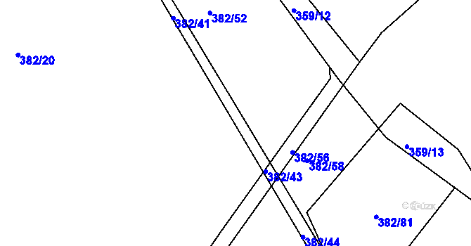 Parcela st. 382/42 v KÚ Letkov, Katastrální mapa