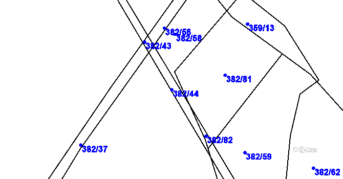 Parcela st. 382/44 v KÚ Letkov, Katastrální mapa