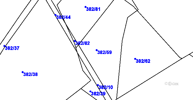 Parcela st. 382/59 v KÚ Letkov, Katastrální mapa