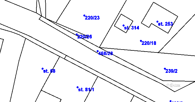 Parcela st. 468/28 v KÚ Letkov, Katastrální mapa