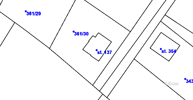 Parcela st. 137 v KÚ Letkov, Katastrální mapa