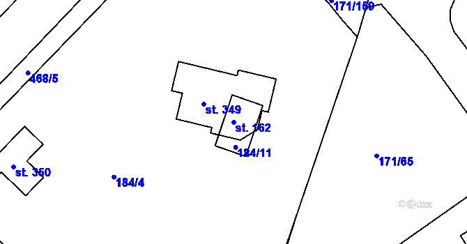 Parcela st. 162 v KÚ Letkov, Katastrální mapa