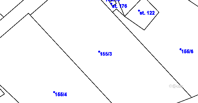 Parcela st. 155/3 v KÚ Letkov, Katastrální mapa