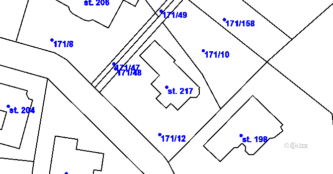 Parcela st. 217 v KÚ Letkov, Katastrální mapa
