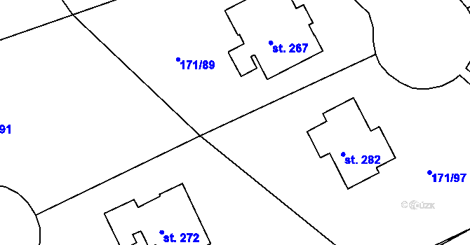 Parcela st. 171/99 v KÚ Letkov, Katastrální mapa